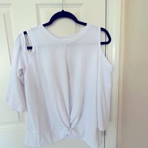 Michael Kors cold shoulder white light sweater. M brand new with tags.